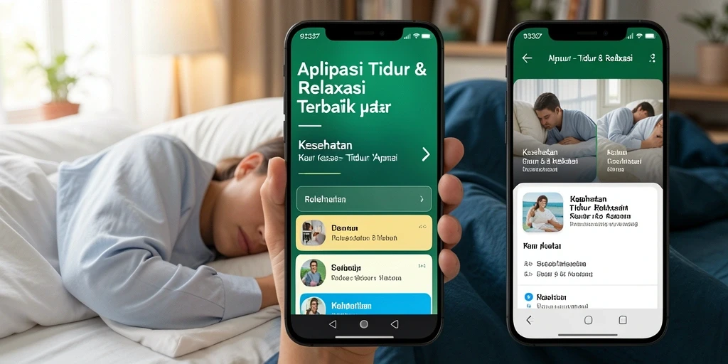 Antarmuka aplikasi 93337 yang sederhana dan intuitif untuk tidur dan relaksasi.