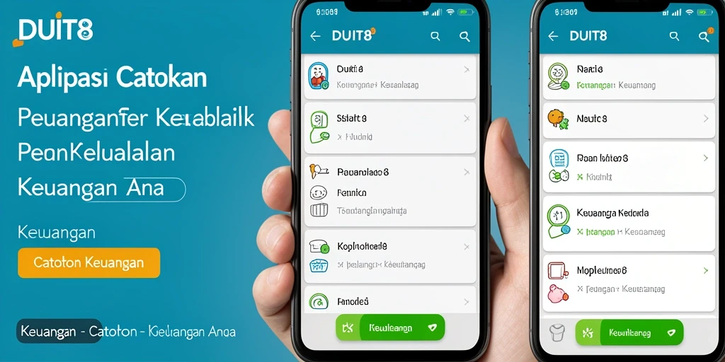 Antarmuka <strong>DUIT8</strong> yang sederhana dan mudah digunakan untuk catatan keuangan.