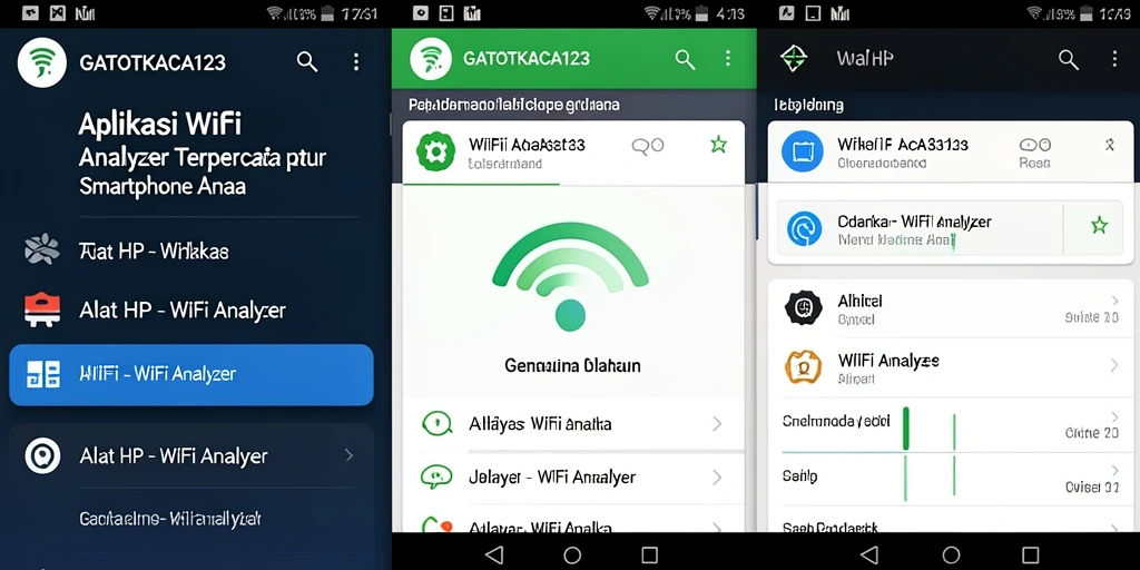 Tampilan antarmuka GATOTKACA123 dalam menganalisis jaringan WiFi.