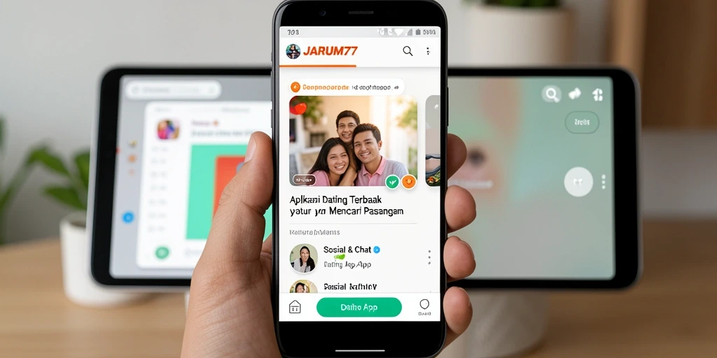 Screenshot JARUM77 menampilkan antarmuka pengguna yang ramah dan modern untuk aplikasi Dating.
