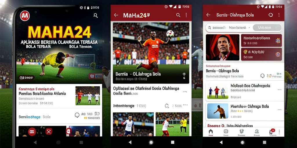 Antarmuka MAHA24 yang menarik dan informatif tentang berita olahraga bola.