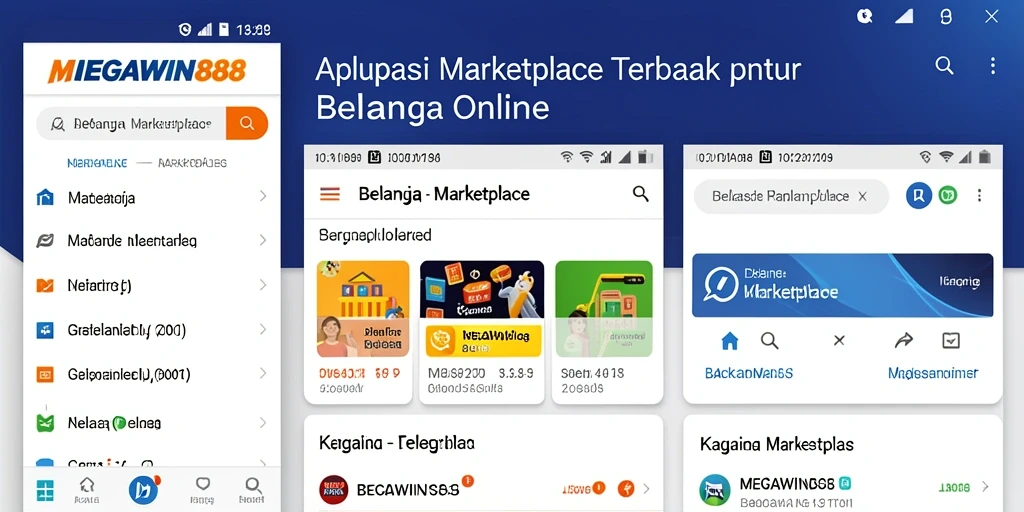 Tampilan antarmuka aplikasi MEGAWIN888 yang memudahkan belanja online.