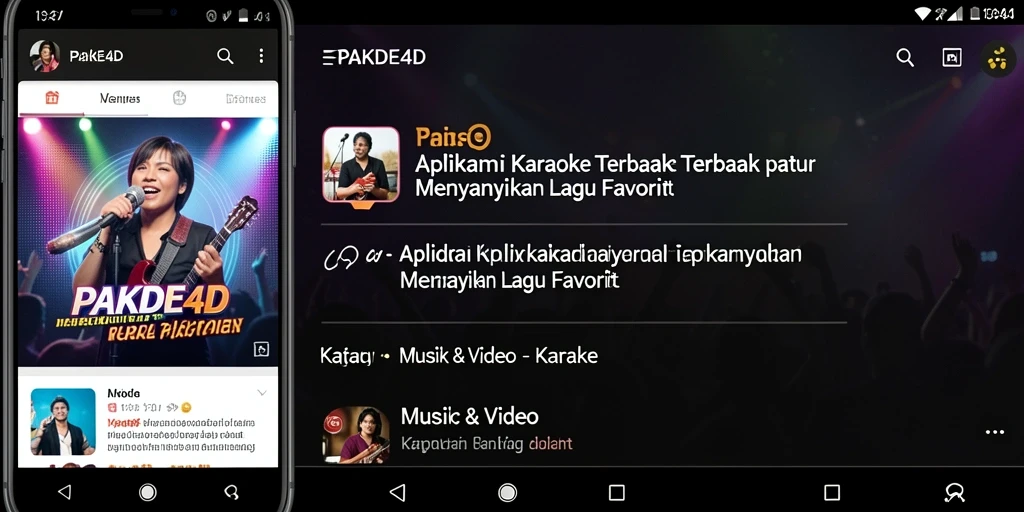Antarmuka pengguna PAKDE4D yang sederhana dan menarik untuk karaoke.