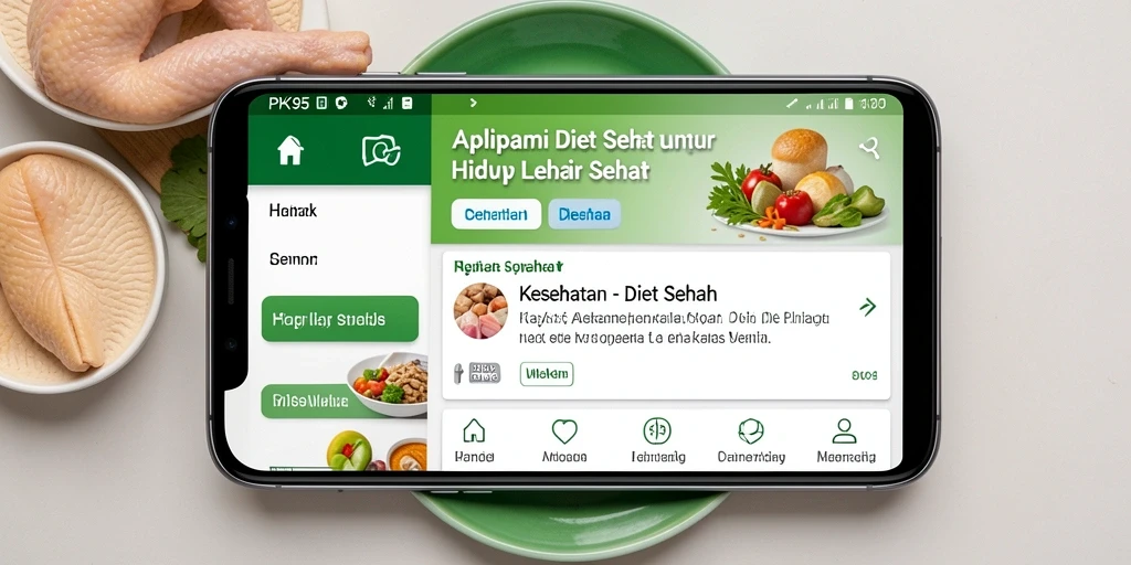 Antarmuka sederhana dan menarik dari PK95 untuk Diet Sehat.