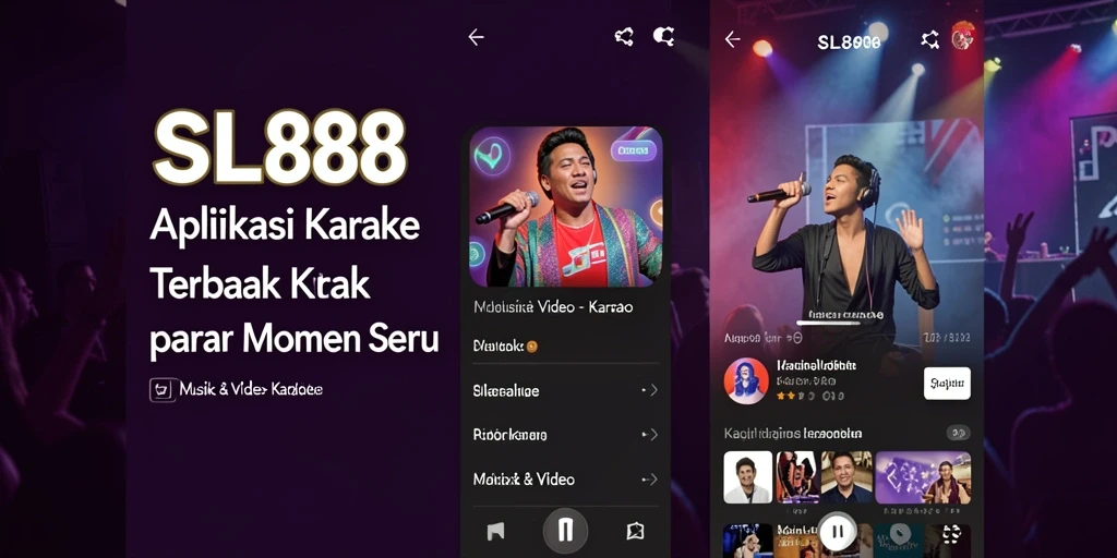 Tampilan antarmuka aplikasi Karaoke SL888 yang menarik dan user-friendly.