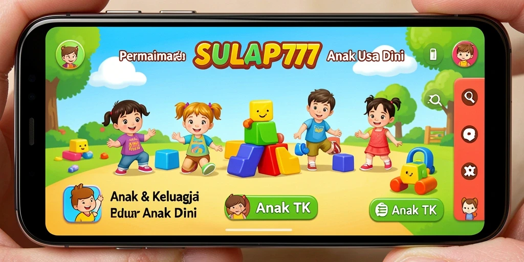 Tampilan antarmuka SULAP777 yang ceria dan interaktif untuk anak.